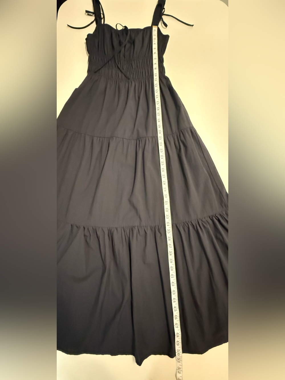 Petal & Pup Ione Maxi Dress Black Smocked Tie Strap Cotton NWT Size M - Picture 7 of 11